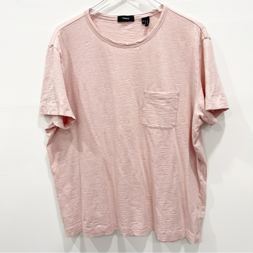Theory Gaskell P Strato Short Sleeve Tshirt Tee Light Pink Men’s XXL